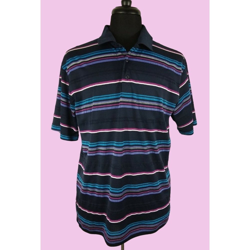 Daniel Cremieux Men Medium Signature Collection Polo Golf Textured Weave Casual